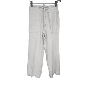 Banana‎ Republic Pale Green Wide-Leg Drawstring Linen Pants Womens Size 6